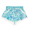 Poupette St Barth Lulu Printed Shorts In Aqua Chagal