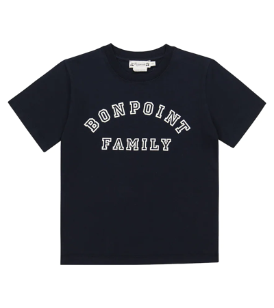 Bonpoint Kids' Logo Cotton T-shirt In Upb Marine