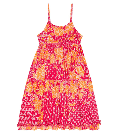 Poupette St Barth Kids' Pippa Floral Dress In Fuschsia Edelweiss