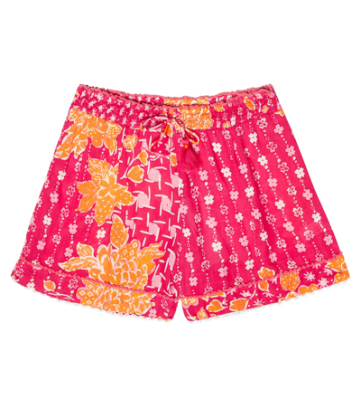 Poupette St Barth Kids' Cindy Floral Shorts In Pink