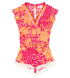Poupette St Barth Sasha Floral Playsuit In Pink