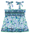 Poupette St Barth Cindy Floral Top In Blue Monaco