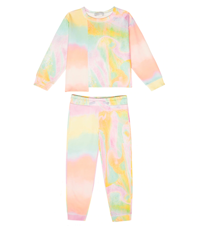 Stella Mccartney Kids' Printed Cotton Sweatshirt And Trousers Set In Multicolor