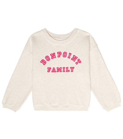 Bonpoint Kids' Logo Cotton Sweatshirt In Beige Chiine