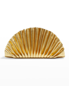 Cult Gaia Nala Mini Pleated Metallic Clutch Bag In Gold