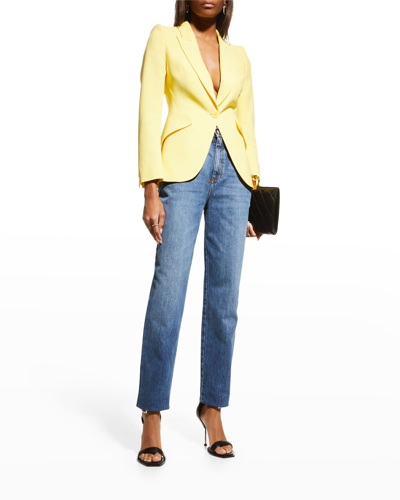Alexander Mcqueen Classic Single-breasted Suiting Blazer In Yellow