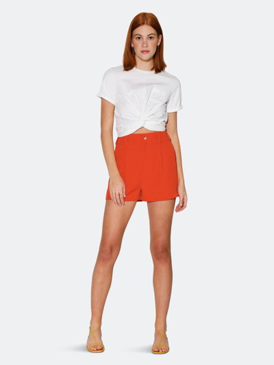 Walter Baker Jasmine Pleated Crepe Shorts In Orange