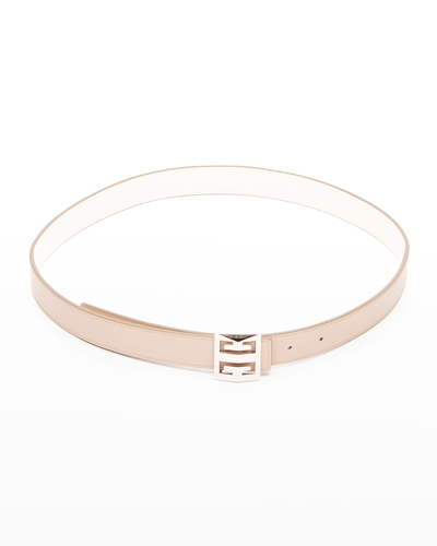 Givenchy 4g Monogram Reversible Buckle Belt In Ivory
