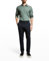 Theory Men's Irving Summer Linen Shirting Sport Shirt In Balsam Green