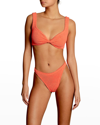 Hunza G Juno Crinkled Two-piece Bikini Set In Orange
