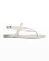 Stuart Weitzman Summer Shimmer Jelly Sandals In Silver