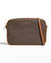 Michael Michael Kors 'large Jet Set' East/west Saffiano Crossbody Bag In Brown