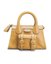 Chloé Edith Small Buffalo Leather Satchel Crossbody Bag In Soft Tan