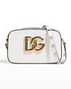 Dolce & Gabbana Hot Stuff Dg Logo Leather Crossbody Bag In White