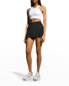Alo Yoga Varsity Cotton Tennis Miniskirt In True Navy