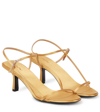 The Row Bare Satin Asymmetrical Slingback Sandals In Sand