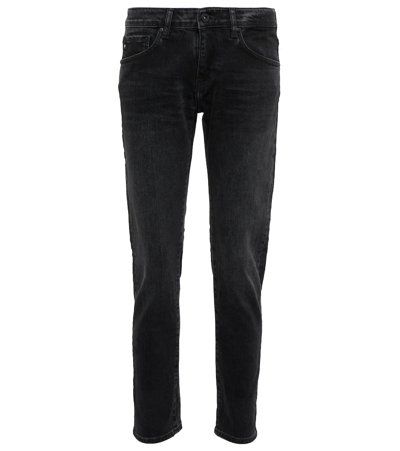 Ag Ex-boyfriend Mid-rise Slim Jeans In Black Cast