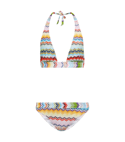 Missoni Mare Crochet-knit Halterneck Triangle Bikini In Patchwork