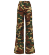 Alessandra Rich Cotton Gabardine Camouflage Cargo Pants In Brown-green