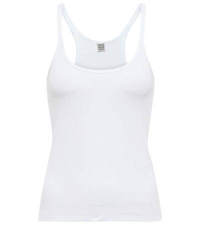 Totême Cotton-blend Racerback Tank Top In Blanc