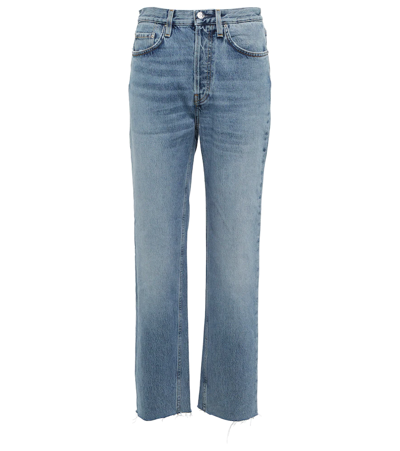 Totême High-waisted Straight-leg Jeans In Worn Blue