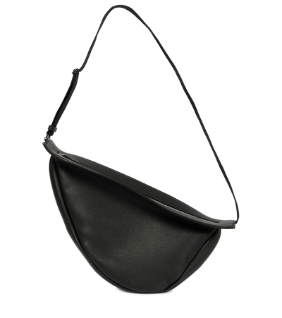 The Row Slouchy Banana Large Leather Crossbody Bag In Black Pld