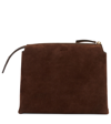 The Row Nu Mini Twin Suede Crossbody Bag In Mocha Shg