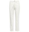Totême Toteme Twisted Seam High Waist Straight Leg Crop Jeans In Off White