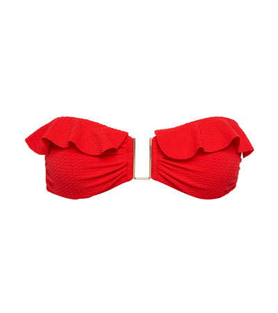 Melissa Odabash Maine Bandeau Bikini Top In Mazy Red