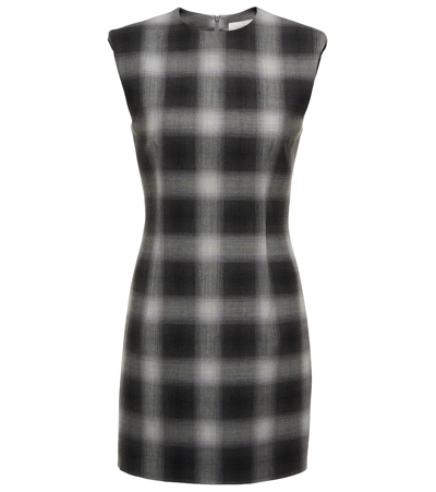 Sportmax Mini Dress With Shaded Effect Checks In Grey