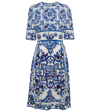 Dolce & Gabbana Printed Silk-blend Midi Dress In Tris Maioliche F.bco