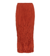 Totême Crinkled Silk Midi Skirt Bloody Mary In Bloody Mary