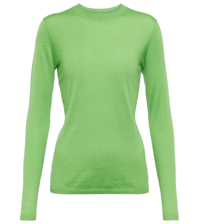 Gabriela Hearst Virgil Cashmere And Silk Sweater In Fluorescent Green
