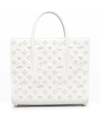 Christian Louboutin Paloma Medium Top Handle In Loubinthesky Leather In Bianco