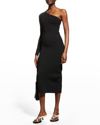 Victoria Beckham Vb Body One-shoulder Midi Dress In Green