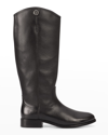 Frye Melissa Button Leather Tall Riding Boots In Black Crust Laredo
