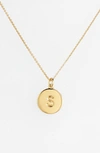 Kate Spade 'one In A Million' Initial Pendant Necklace In S- Gold