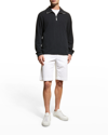 Theory Allons Quarter Zip Surf Terry Sweatshirt In Lt Grey Heather