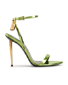 Tom Ford 105mm Lock Metallic Stiletto Sandals In Fuxia