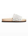 Rag & Bone Bailey Woven Suede Slide Sandals In Whtnb