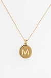 Kate Spade 'one In A Million' Initial Pendant Necklace In M- Gold