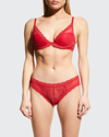 Natori Feathers Contour Plunge Bra In Sunset Coral