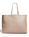 Valentino Garavani Rockstud Vitello Tote Bag In Beige