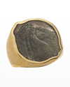 JORGE ADELER MEN'S 18K YELLOW GOLD ANCIENT TANIT COIN RING