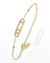 MESSIKA BABY MOVE 18K YELLOW GOLD PAVE DIAMOND STATION CHAIN BRACELET