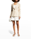 Alice And Olivia Pailey Fitted Notch-collar Blazer In Sand
