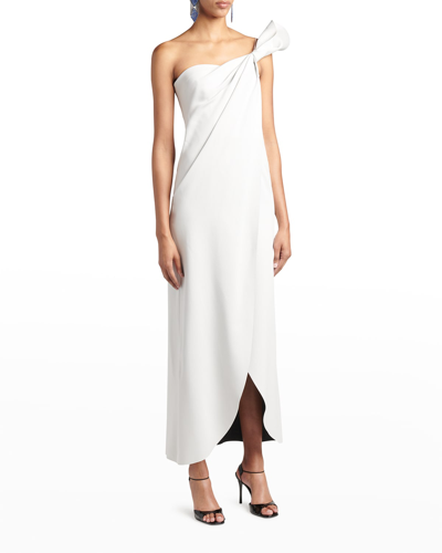 Giorgio Armani Bow One-shoulder Silk Gown