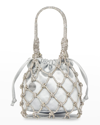 Judith Leiber Sparkle Crystal Net Top-handle Bag In Silver Rhine