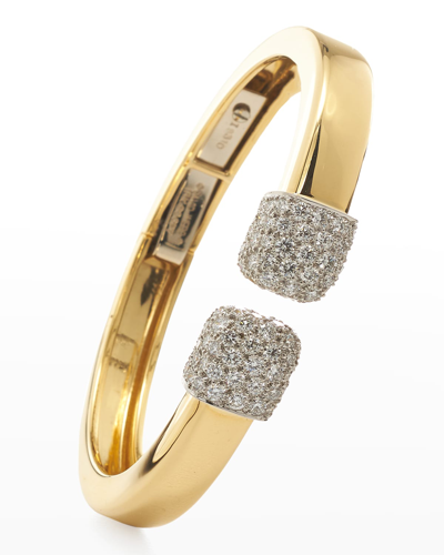 David Webb 18k Polished Gold Sugar Cube Bracelet W/ Diamonds