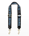 Marc Jacobs Striped Logo Shoulder Strap In New Blue Multi